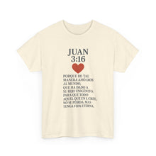 Load image into Gallery viewer, Faith-Inspired Unisex Tee: Juan 3:16 Design, Christian Apparel, Inspirational Gift, Casual Wear, Everyday Comfort, Religious Tees