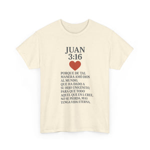 Faith-Inspired Unisex Tee: Juan 3:16 Design, Christian Apparel, Inspirational Gift, Casual Wear, Everyday Comfort, Religious Tees