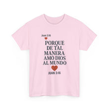 Load image into Gallery viewer, John 3:16 Spanish Unisex T-shirt, a reminder of eternal love.