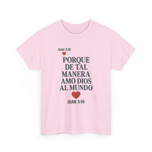 John 3:16 Spanish Unisex T-shirt, a reminder of eternal love.