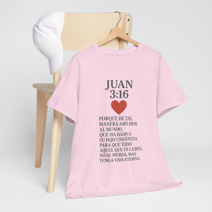 Faith-Inspired Unisex Tee: Juan 3:16 Design, Christian Apparel, Inspirational Gift, Casual Wear, Everyday Comfort, Religious Tees