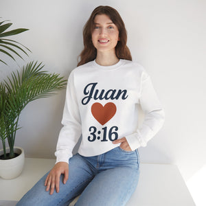 Spanish Personalized John 3:16 Unisex Crewneck Sweatshirt, Customizable Gift for Him or Her, Meaningful Everyday Wear, Comfort Apparel