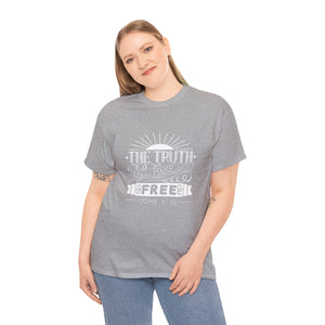 John 8:32 Logo 3 Unisex Heavy Cotton Tee