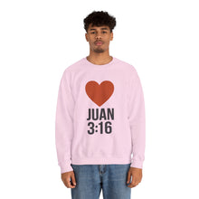 Load image into Gallery viewer, Spanish Juan 3:16 Heartfelt Faith Crewneck Sweatshirt - Unisex Christian Gift, Inspirational Apparel, Bible Verse Clothing, Religious Sweatshirt