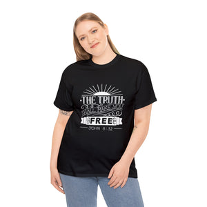 John 8:32 Logo 3 Unisex Heavy Cotton Tee