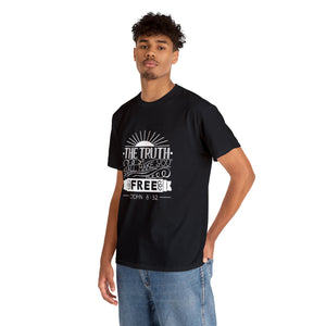 John 8:32 Logo 3 Unisex Heavy Cotton Tee