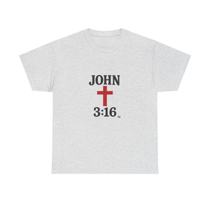 Faith-Inspired John 3:16 Unisex Heavy Cotton Tee - John 3:16, Christian Gift, Spiritual Apparel, Religious Tee, Unique Church Shirt