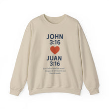 Load image into Gallery viewer, Spanish Faith-Inspired Couple Sweatshirt, Personalized Love Crewneck, Customized Gift for Him and Her, Cute Christian Apparel, Matching Couple [...]