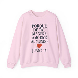 Spanish Faith-Inspired Unisex Crewneck Sweatshirt with Bible Verse, Inspirational Gift, Christian Apparel, Cozy Casual Wear, Religious Holiday Gift