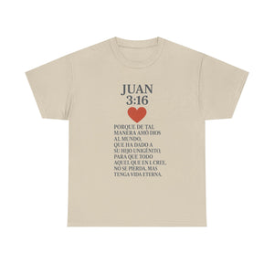 Faith-Inspired Unisex Tee: Juan 3:16 Design, Christian Apparel, Inspirational Gift, Casual Wear, Everyday Comfort, Religious Tees