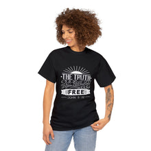 Load image into Gallery viewer, John 8:32 Logo 3 Unisex Heavy Cotton Tee