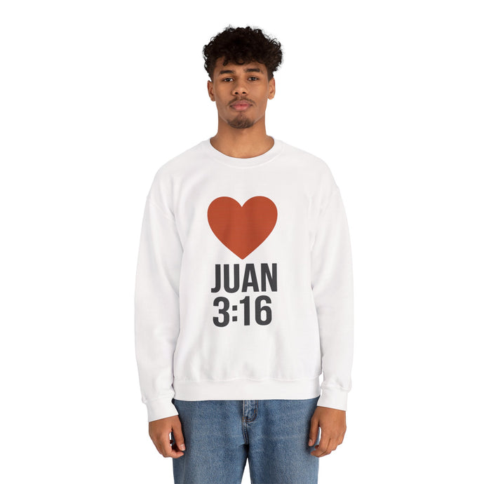 Spanish Juan 3:16 Heartfelt Faith Crewneck Sweatshirt - Unisex Christian Gift, Inspirational Apparel, Bible Verse Clothing, Religious Sweatshirt