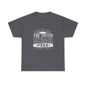 John 8:32 Logo 3 Unisex Heavy Cotton Tee