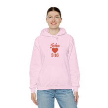 Load image into Gallery viewer, Faith-Inspired Unisex Hoodie with John 3:16 Design, Cozy Christian Apparel, Gift for Believers, Church Outing, Religious Fashion