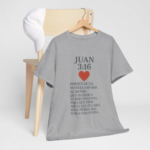 Faith-Inspired Unisex Tee: Juan 3:16 Design, Christian Apparel, Inspirational Gift, Casual Wear, Everyday Comfort, Religious Tees