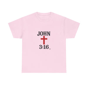 Faith-Inspired Unisex Heavy Cotton Tee - John 3:16, Christian Gift, Spiritual Apparel, Religious Tee, Unique Church Shirt