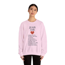 Load image into Gallery viewer, Spanish Christian Inspirational Crewneck Sweatshirt, Faith Gift, Bible Verse Apparel, Unisex Sweatshirt, Religious Clothing, Personalized Faith Wear