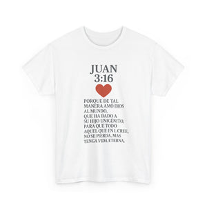 Faith-Inspired Unisex Tee: Juan 3:16 Design, Christian Apparel, Inspirational Gift, Casual Wear, Everyday Comfort, Religious Tees
