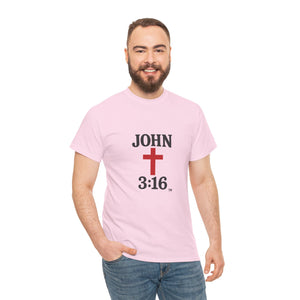 Faith-Inspired John 3:16 Unisex Heavy Cotton Tee - John 3:16, Christian Gift, Spiritual Apparel, Religious Tee, Unique Church Shirt