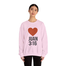 Load image into Gallery viewer, Spanish Juan 3:16 Heartfelt Faith Crewneck Sweatshirt - Unisex Christian Gift, Inspirational Apparel, Bible Verse Clothing, Religious Sweatshirt
